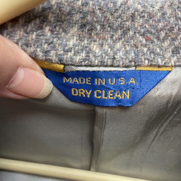 Vtg Pendleton Western Blazer Mens 50 Tall Gray Wool Tweed Suede Elbow Patches - Picture 5 of 16